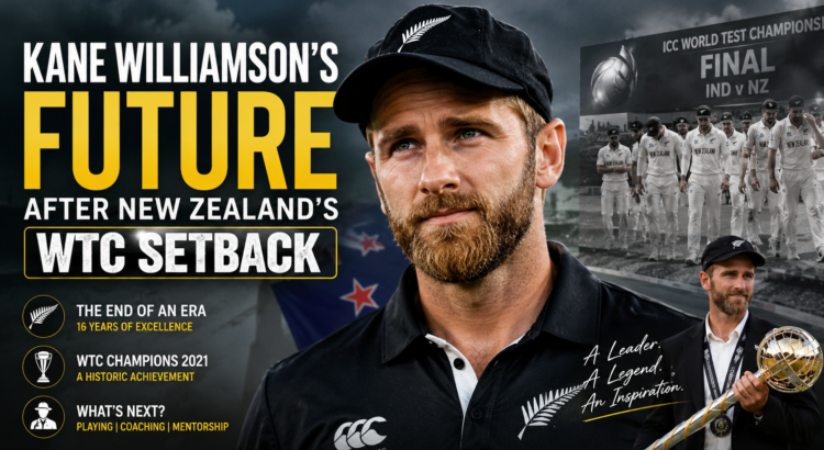 Kane Williamson during a New Zealand Test match following the team's World Test Championship setback and his retirement announcement
