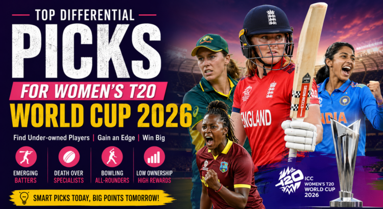 Fantasy cricket differential picks for ICC Women's T20 World Cup 2026 matches and player selection strategy.