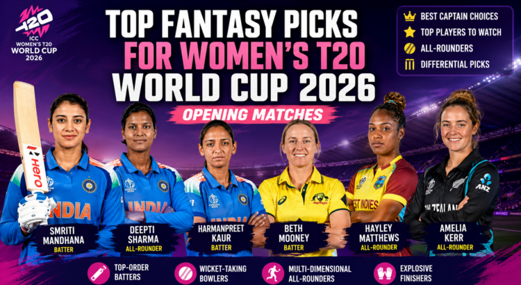 Top fantasy cricket players to watch in Women's T20 World Cup 2026 opening matches including star batters and all-rounders.